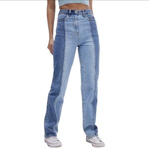 PACSUN Eco Two-Tone '90s Boyfriend Jeans Sz 30 High Rise Patchwork Loose Fit Y2K
